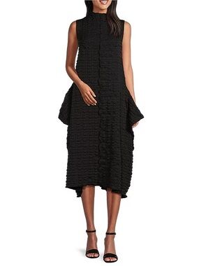 IC COLLECTION Black Textured maxi dress